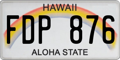HI license plate FDP876