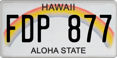 HI license plate FDP877