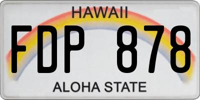 HI license plate FDP878