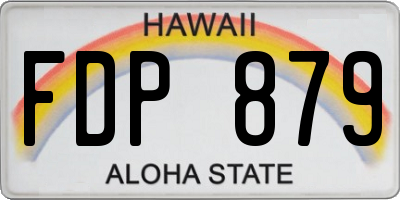 HI license plate FDP879