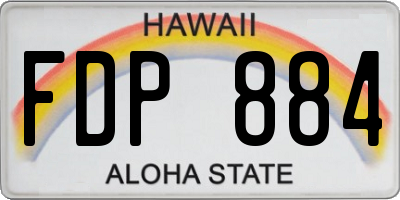 HI license plate FDP884