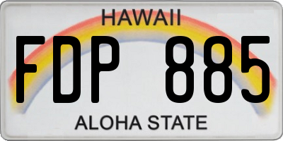 HI license plate FDP885