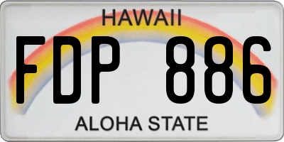 HI license plate FDP886