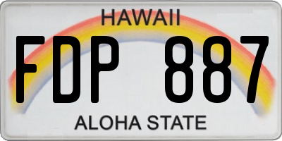 HI license plate FDP887