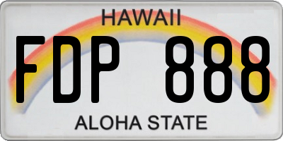 HI license plate FDP888