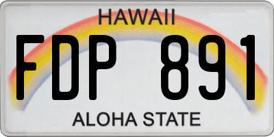 HI license plate FDP891
