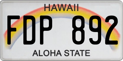 HI license plate FDP892