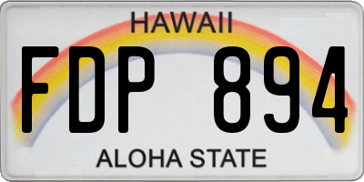 HI license plate FDP894