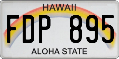 HI license plate FDP895