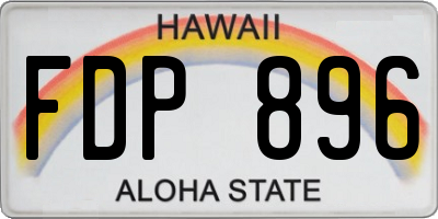 HI license plate FDP896