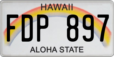 HI license plate FDP897