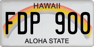 HI license plate FDP900