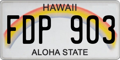HI license plate FDP903