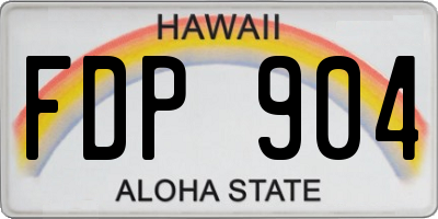 HI license plate FDP904