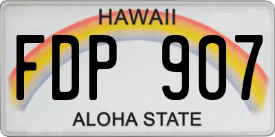 HI license plate FDP907