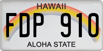 HI license plate FDP910