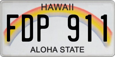 HI license plate FDP911