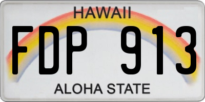 HI license plate FDP913