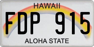 HI license plate FDP915