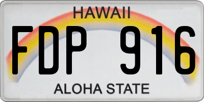 HI license plate FDP916