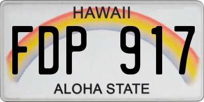 HI license plate FDP917
