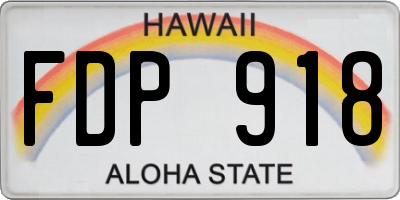 HI license plate FDP918