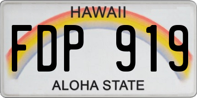 HI license plate FDP919