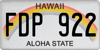 HI license plate FDP922