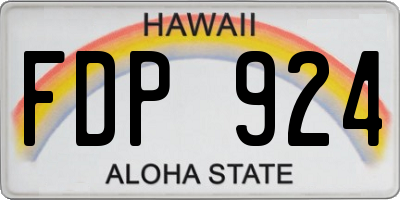 HI license plate FDP924