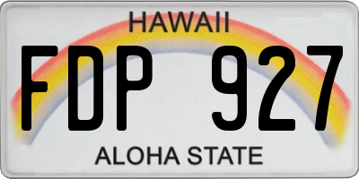 HI license plate FDP927