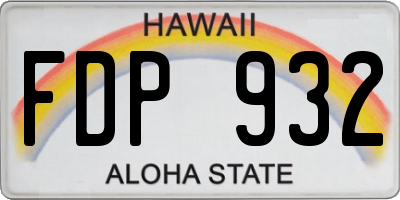 HI license plate FDP932