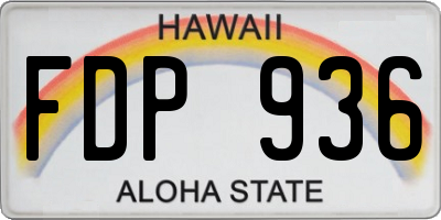 HI license plate FDP936