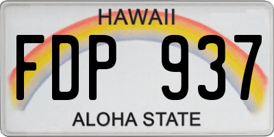 HI license plate FDP937