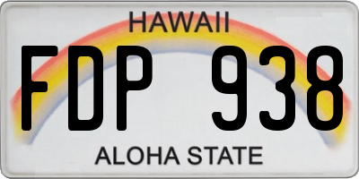HI license plate FDP938