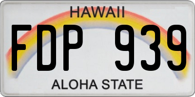 HI license plate FDP939