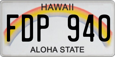 HI license plate FDP940