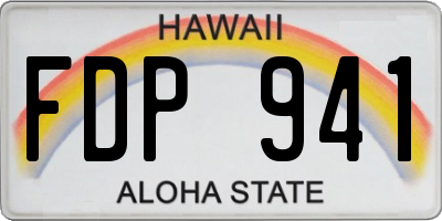 HI license plate FDP941