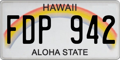 HI license plate FDP942