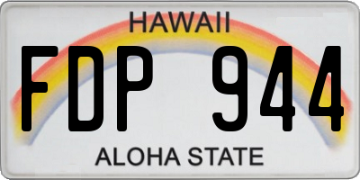 HI license plate FDP944