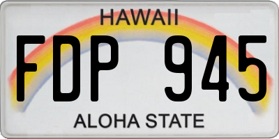 HI license plate FDP945