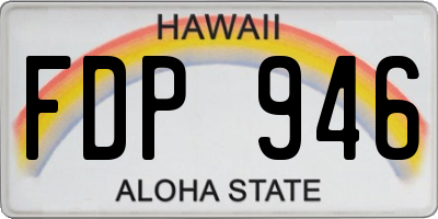 HI license plate FDP946
