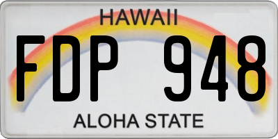 HI license plate FDP948