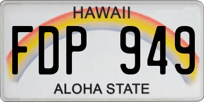 HI license plate FDP949