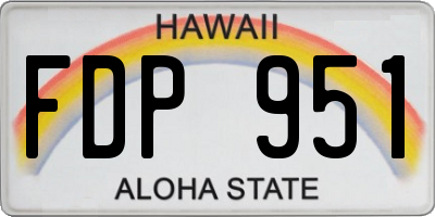 HI license plate FDP951