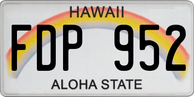 HI license plate FDP952