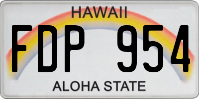HI license plate FDP954