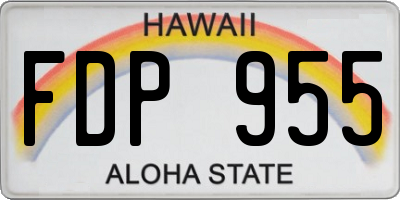 HI license plate FDP955