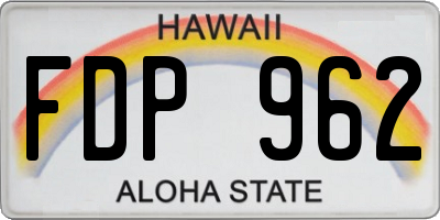 HI license plate FDP962