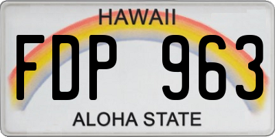 HI license plate FDP963