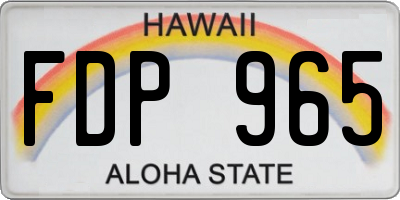 HI license plate FDP965